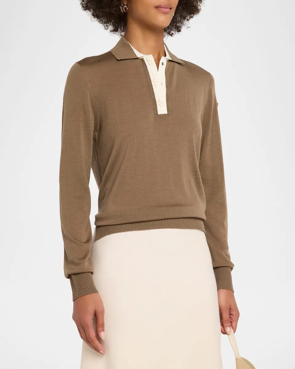 Moncler Long-Sleeve Polo Shirt | Thumbnail 4 Moncler Long-Sleeve Polo Shirt | Thumbnail 4