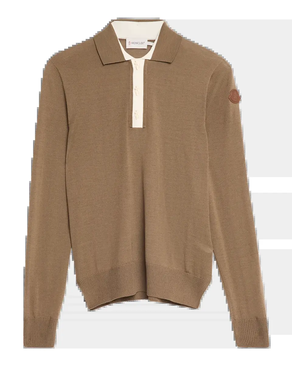 Moncler Long-Sleeve Polo Shirt | Thumbnail 5 Moncler Long-Sleeve Polo Shirt | Thumbnail 5