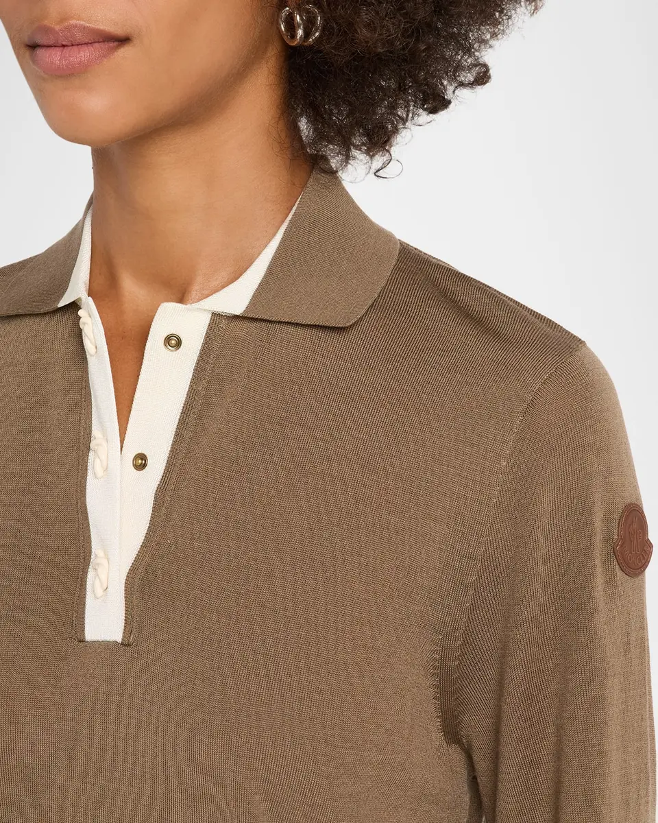 Moncler Long-Sleeve Polo Shirt | Thumbnail 7 Moncler Long-Sleeve Polo Shirt | Thumbnail 7