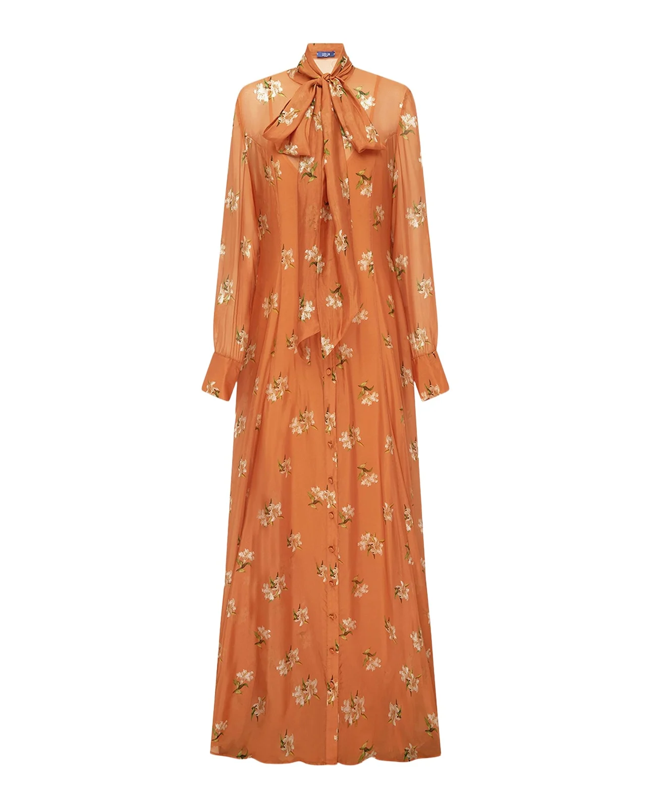 Lilith Tie-Neck Floral Maxi Dress Lilith Tie-Neck Floral Maxi Dress