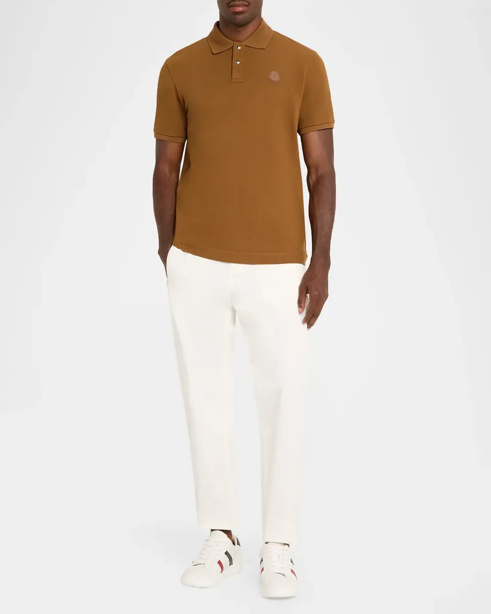 Moncler Men's Logo Patch Short-Sleeve Polo Shirt | Thumbnail 2 Moncler Men's Logo Patch Short-Sleeve Polo Shirt | Thumbnail 2