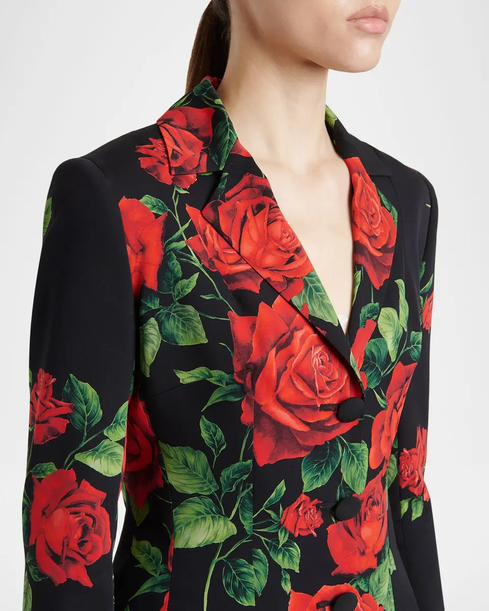 Dolce & Gabbana Rose-Print Silk Single-Breasted Jacket | Thumbnail 5 Dolce & Gabbana Rose-Print Silk Single-Breasted Jacket | Thumbnail 5