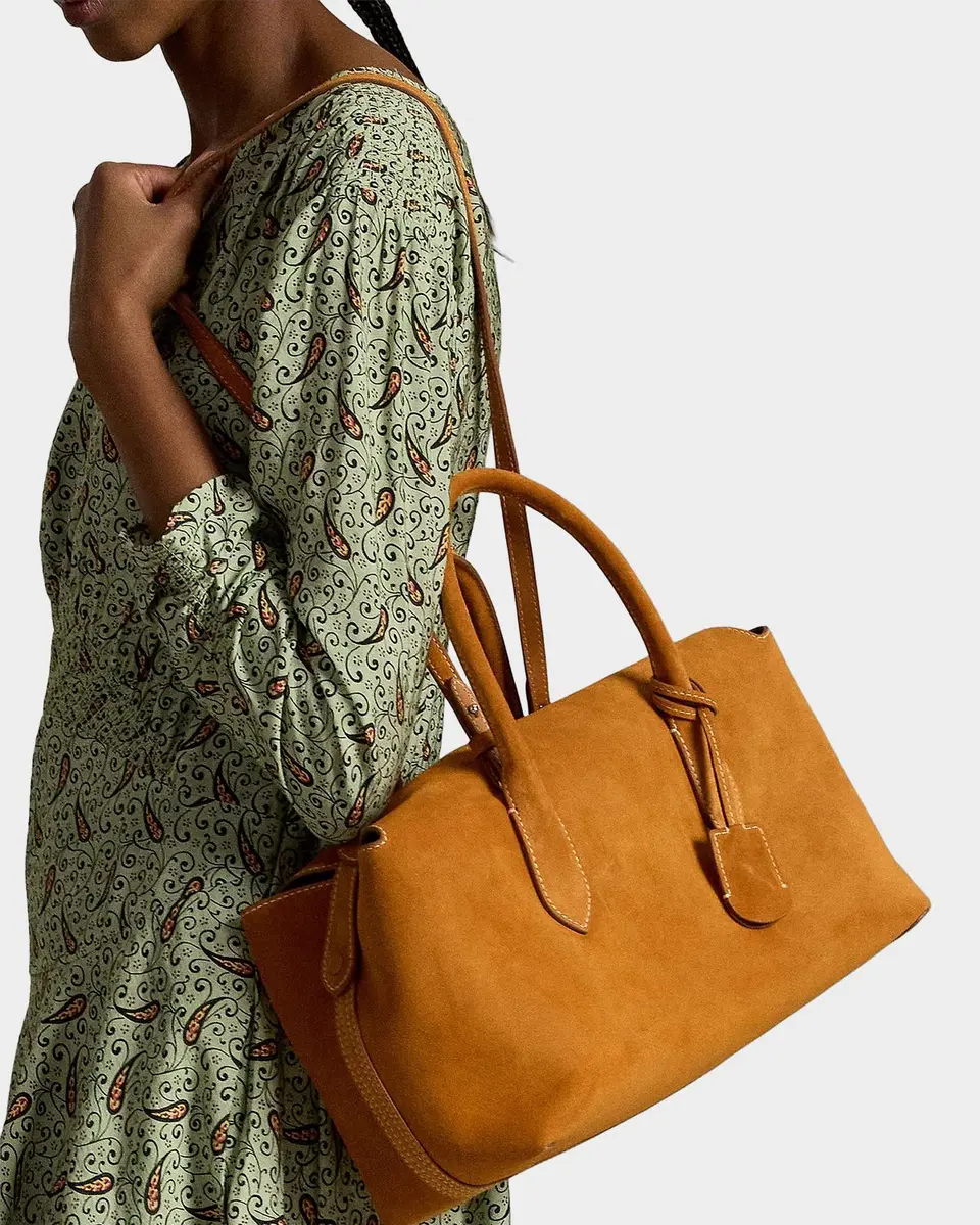 Polo Ralph Lauren Bellport Suede Satchel Top-Handle Bag | Thumbnail 5 Polo Ralph Lauren Bellport Suede Satchel Top-Handle Bag | Thumbnail 5
