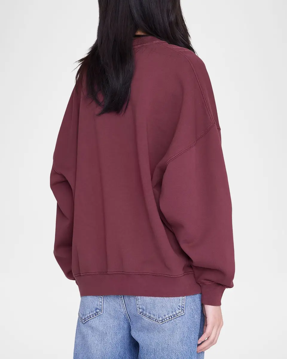 Anine Bing Miles Oversized Logo Embroidered Sweatshirt | Thumbnail 3 Anine Bing Miles Oversized Logo Embroidered Sweatshirt | Thumbnail 3