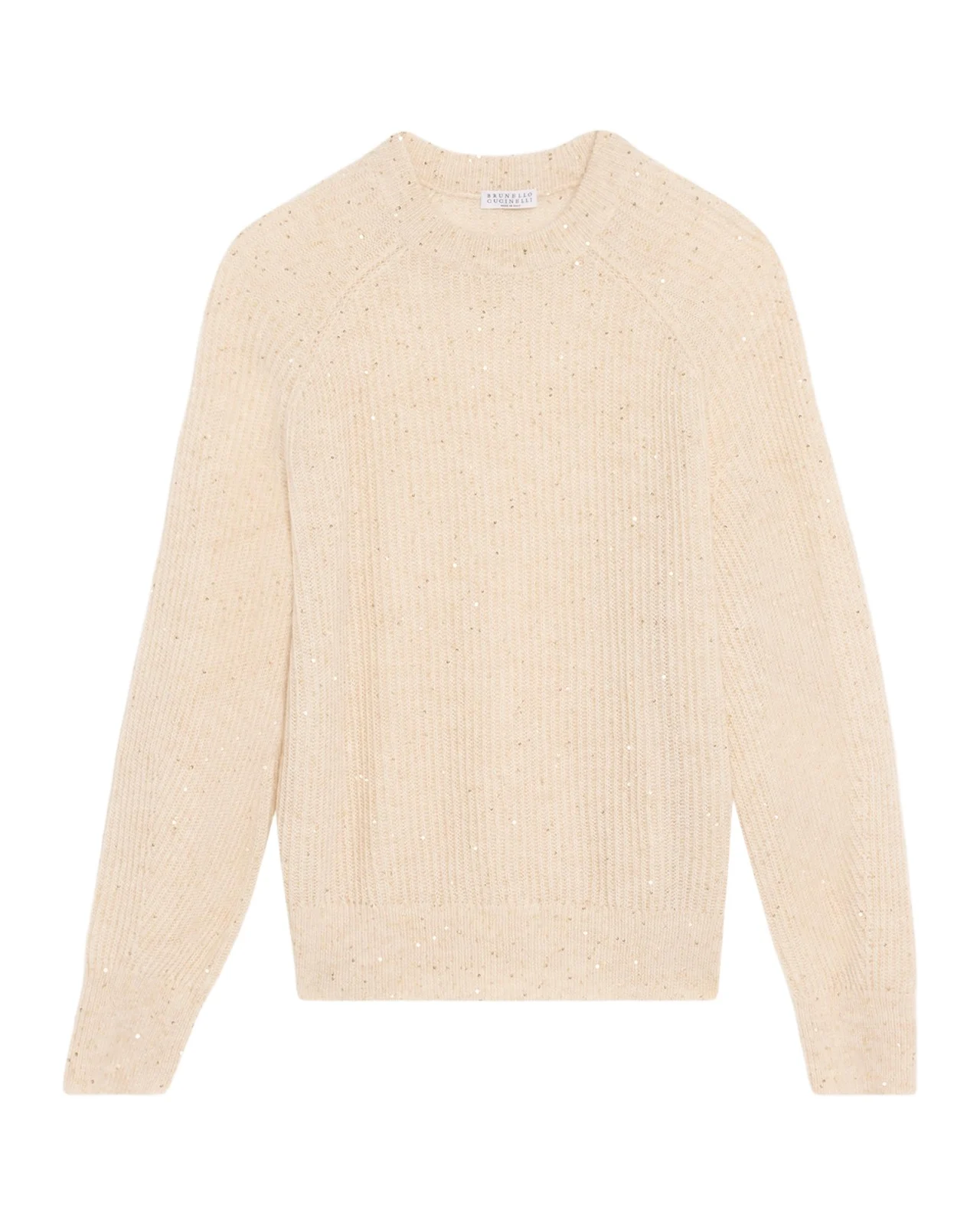 Paillette Mohair-Blend English Rib Crewneck Sweater Paillette Mohair-Blend English Rib Crewneck Sweater