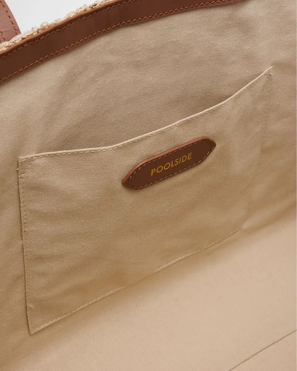 POOLSIDE St. Tropez Applique Straw Tote Bag | Thumbnail 5