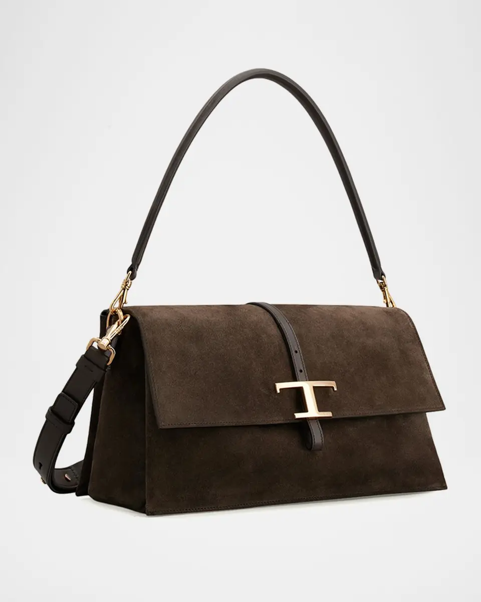 Tod's T Timeless Suede Shoulder Bag | Thumbnail 2 Tod's T Timeless Suede Shoulder Bag | Thumbnail 2