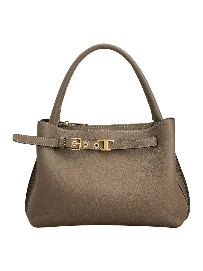 Tod's T Timeless Belted Leather Top-Handle Bag
