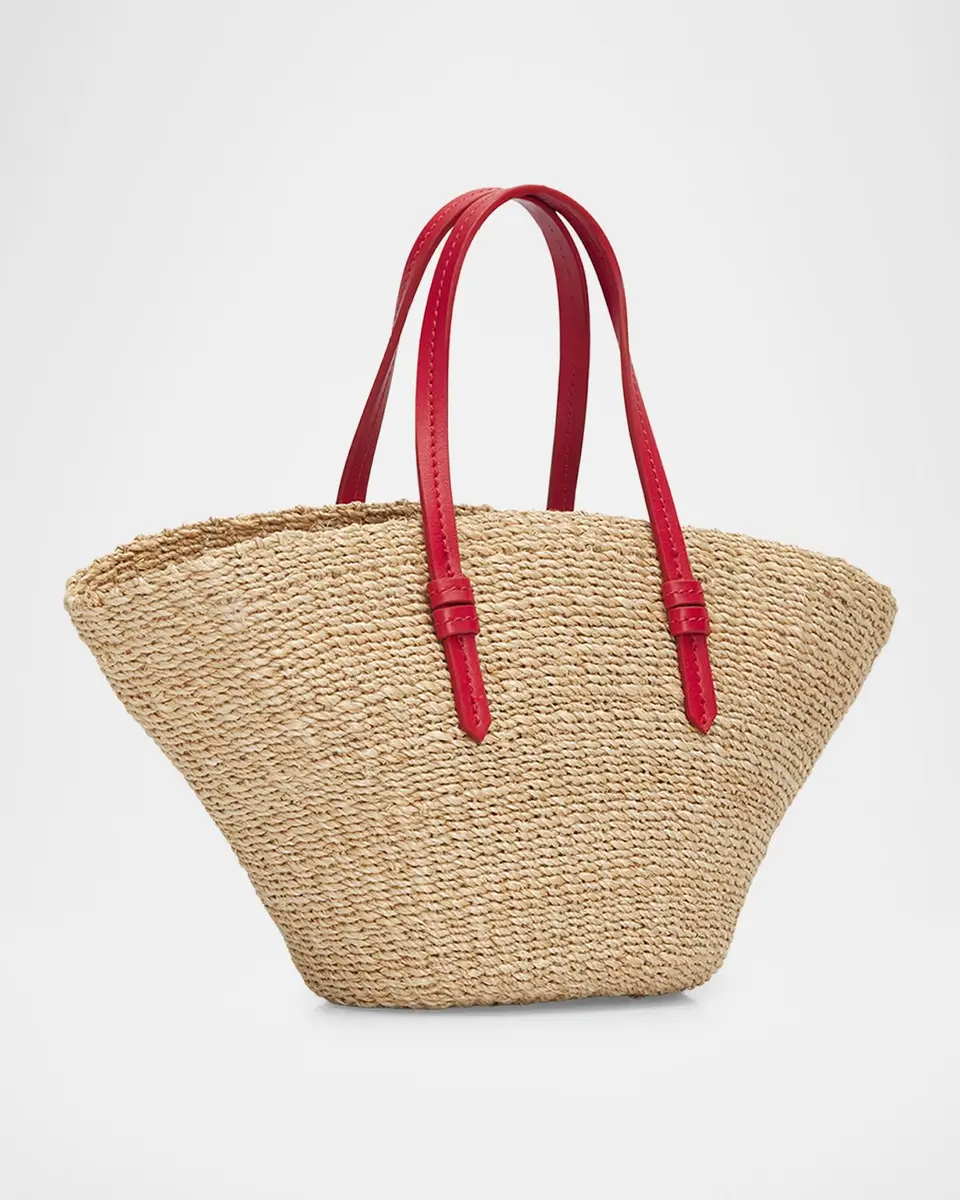 POOLSIDE East-West Woven Straw Top-Handle Bag | Thumbnail 3