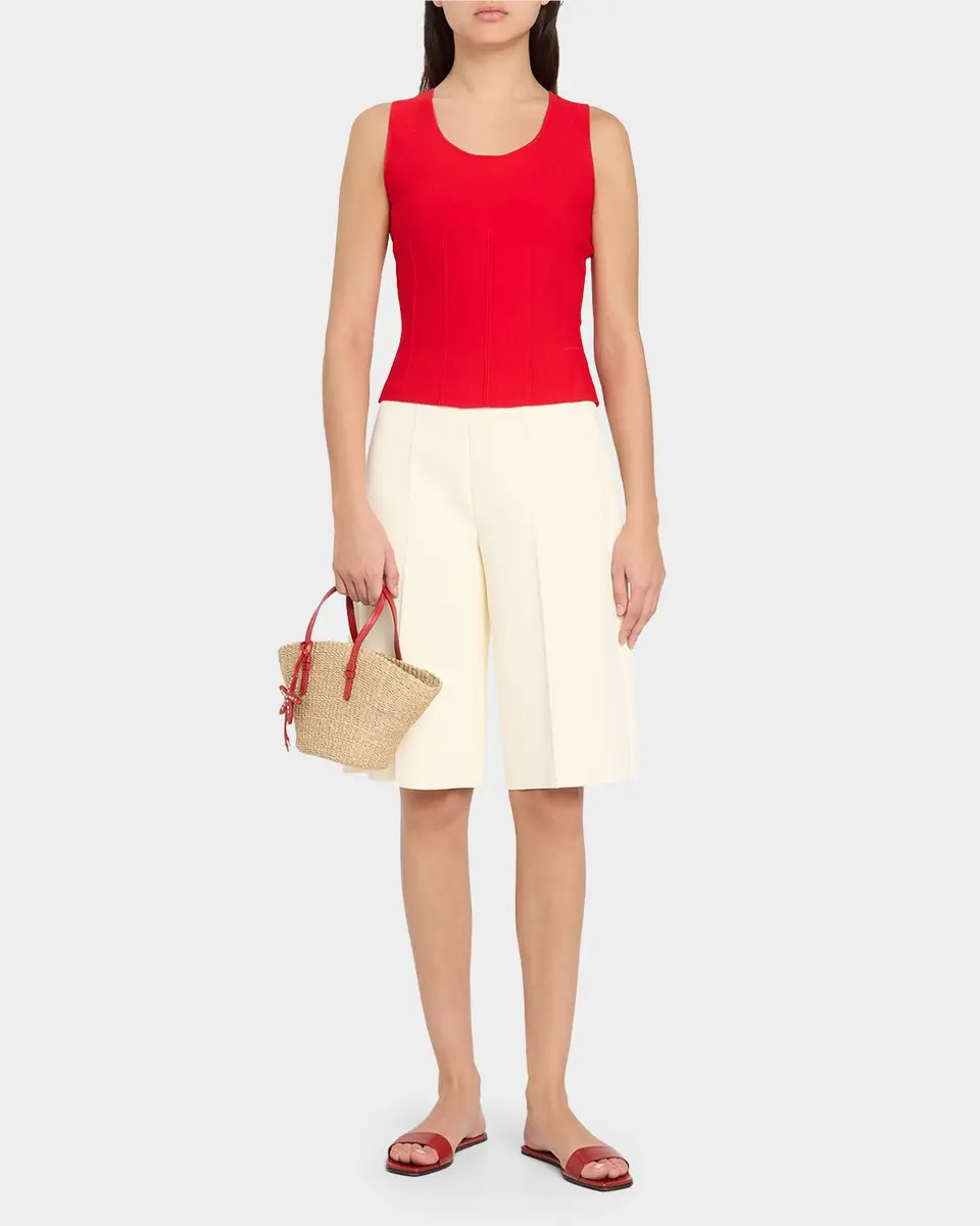 POOLSIDE East-West Woven Straw Top-Handle Bag | Thumbnail 5