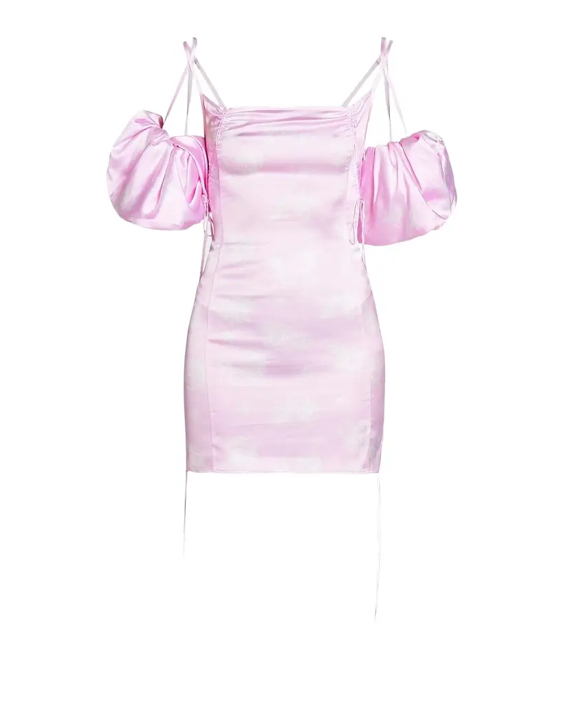 Jacquemus Chouchou Puff-Sleeve Satin Mini Dress | Image 1 Jacquemus Chouchou Puff-Sleeve Satin Mini Dress | Image 1