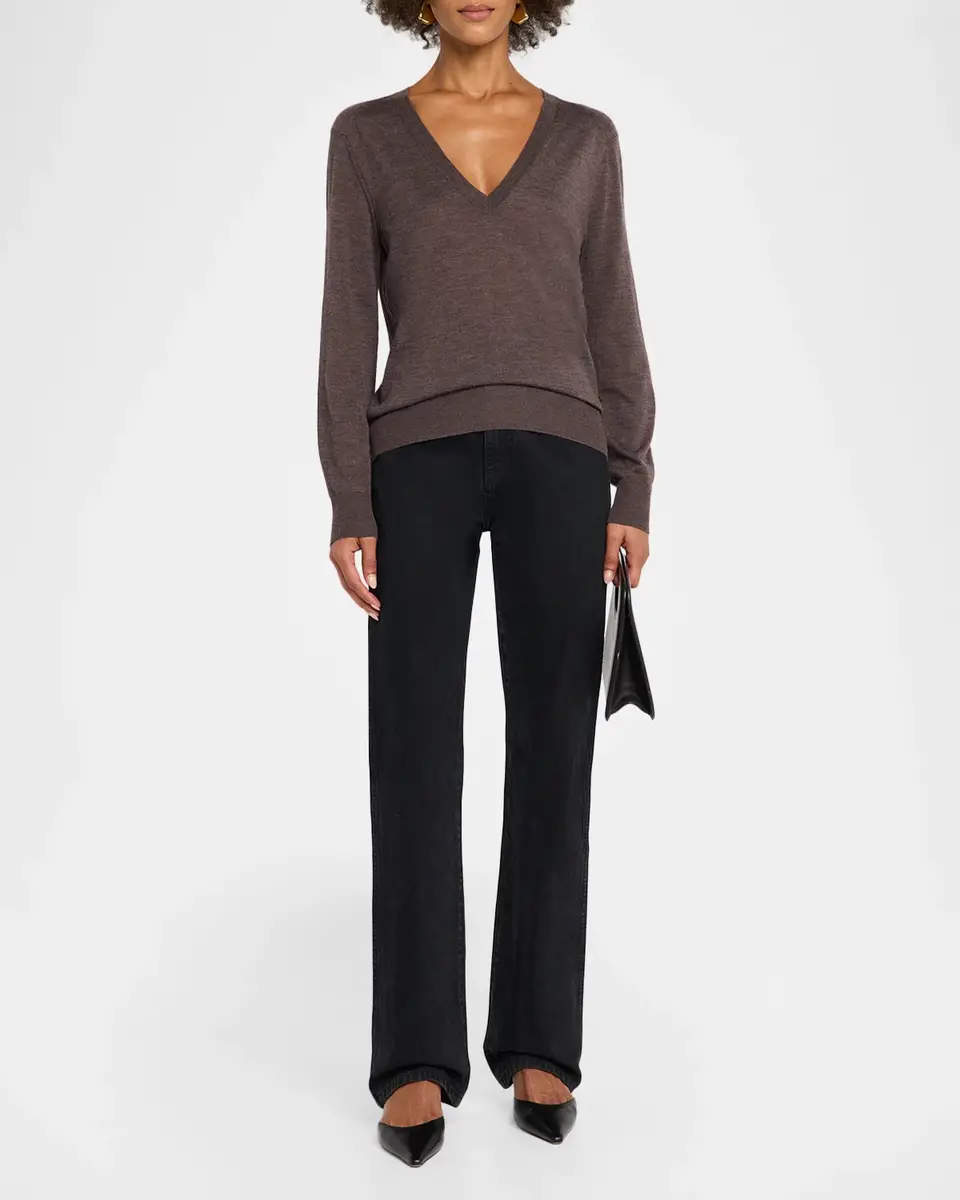 Loulou de Saison Julio Cashmere V-Neck Sweater | Thumbnail 2