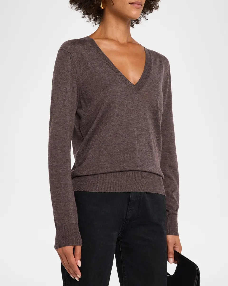 Loulou de Saison Julio Cashmere V-Neck Sweater | Thumbnail 4