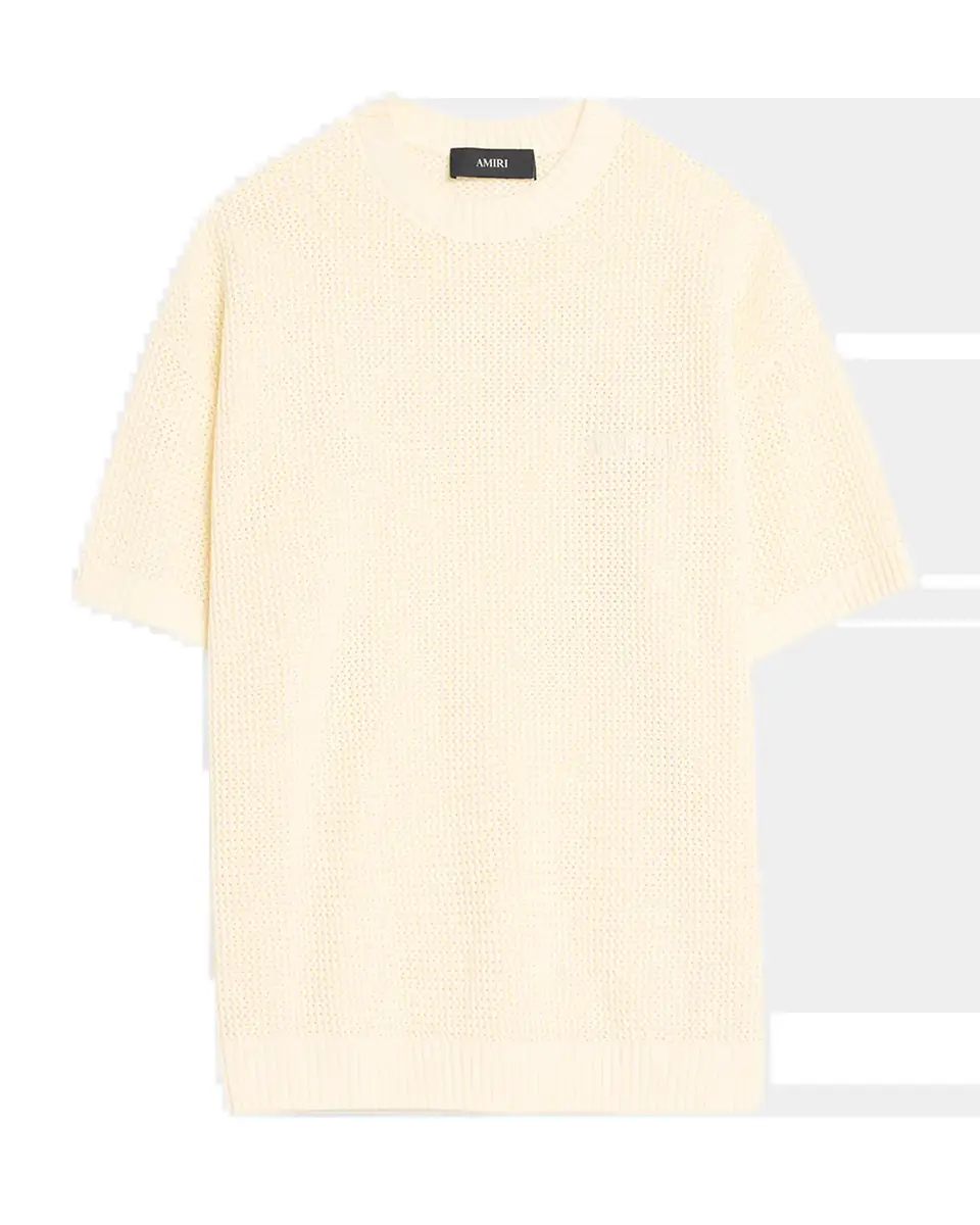 AMIRI Men's Cotton Crochet Short-Sleeve Crewneck Sweater | Thumbnail 5 AMIRI Men's Cotton Crochet Short-Sleeve Crewneck Sweater | Thumbnail 5