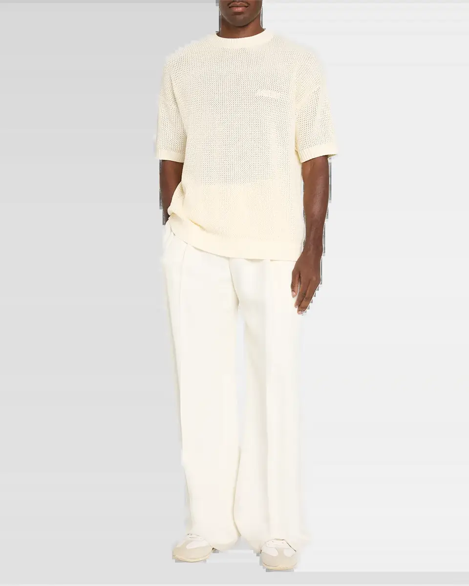 AMIRI Men's Cotton Crochet Short-Sleeve Crewneck Sweater | Thumbnail 6 AMIRI Men's Cotton Crochet Short-Sleeve Crewneck Sweater | Thumbnail 6
