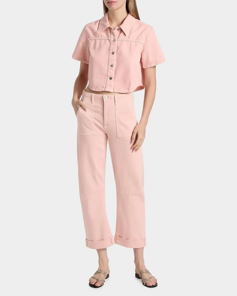 Le Jean Utility Soft Barrel Crop Jeans | Thumbnail 2 Le Jean Utility Soft Barrel Crop Jeans | Thumbnail 2
