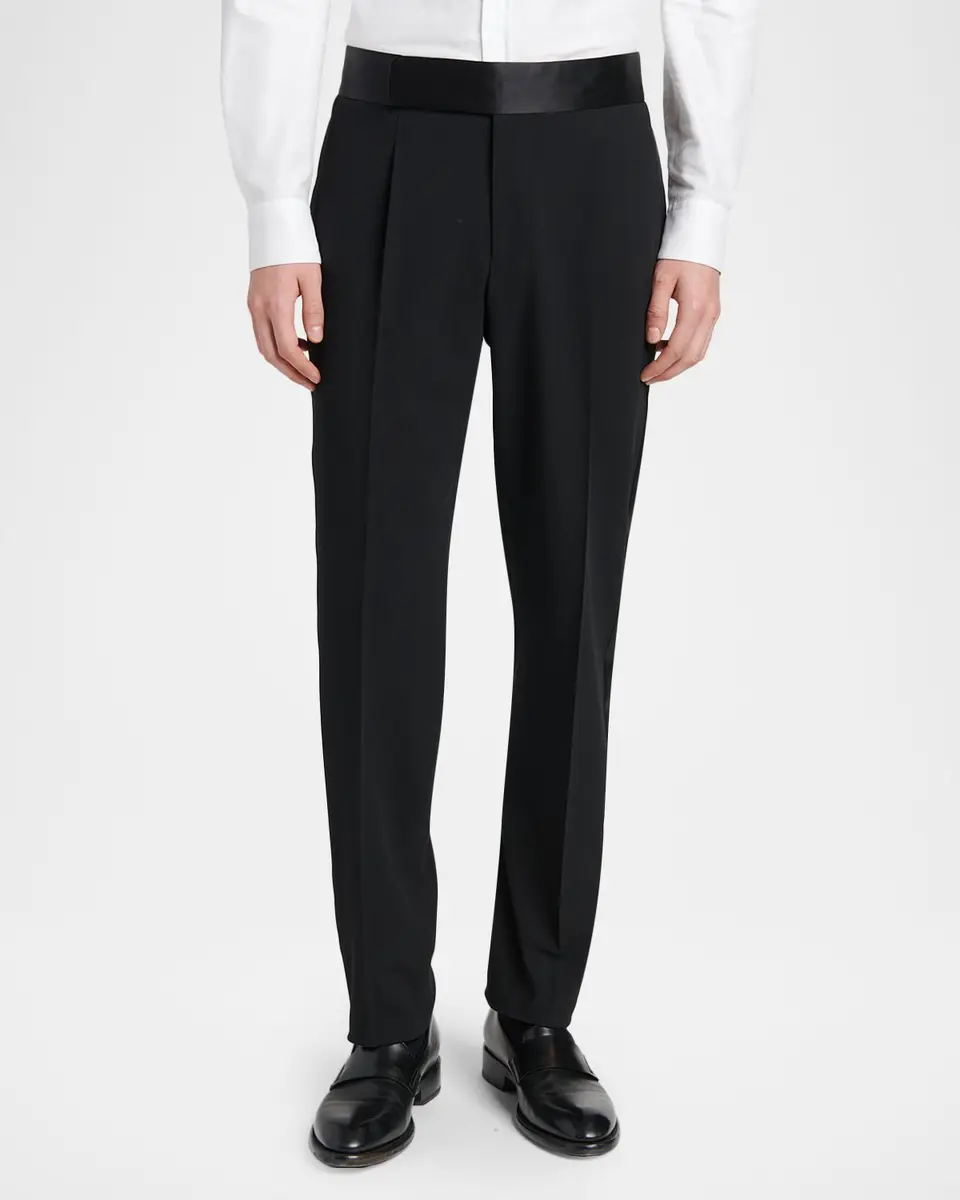 Giorgio Armani Men's Wool-Blend Slim-Fit Trousers | Thumbnail 4 Giorgio Armani Men's Wool-Blend Slim-Fit Trousers | Thumbnail 4