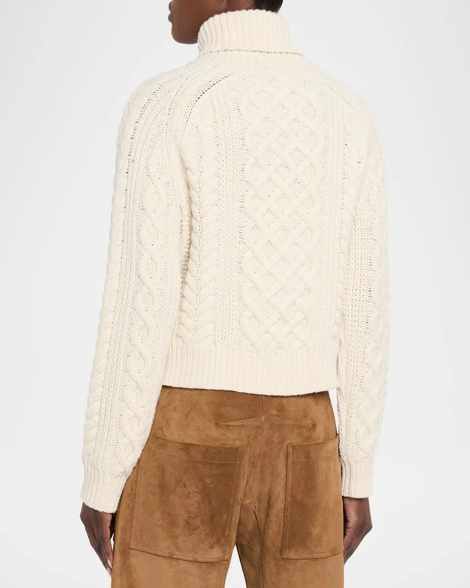 Nili Lotan Ezren Cable-Knit Wool Turtleneck Sweater | Thumbnail 3