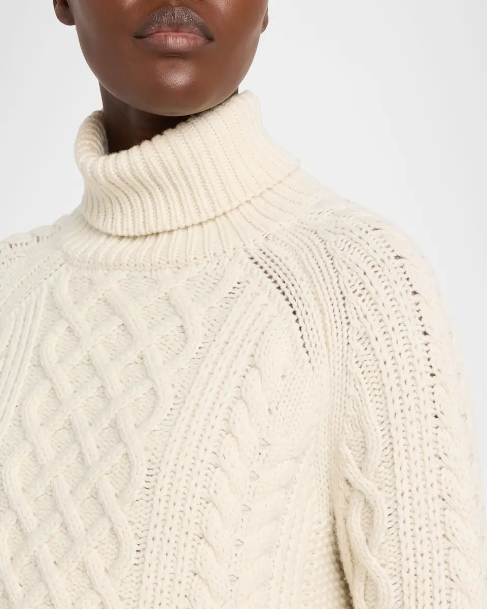 Nili Lotan Ezren Cable-Knit Wool Turtleneck Sweater | Thumbnail 5