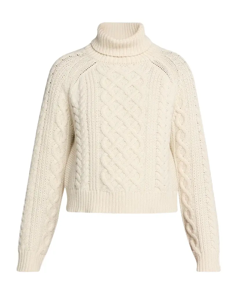 Nili Lotan Ezren Cable-Knit Wool Turtleneck Sweater | Image 1 Nili Lotan Ezren Cable-Knit Wool Turtleneck Sweater | Image 1