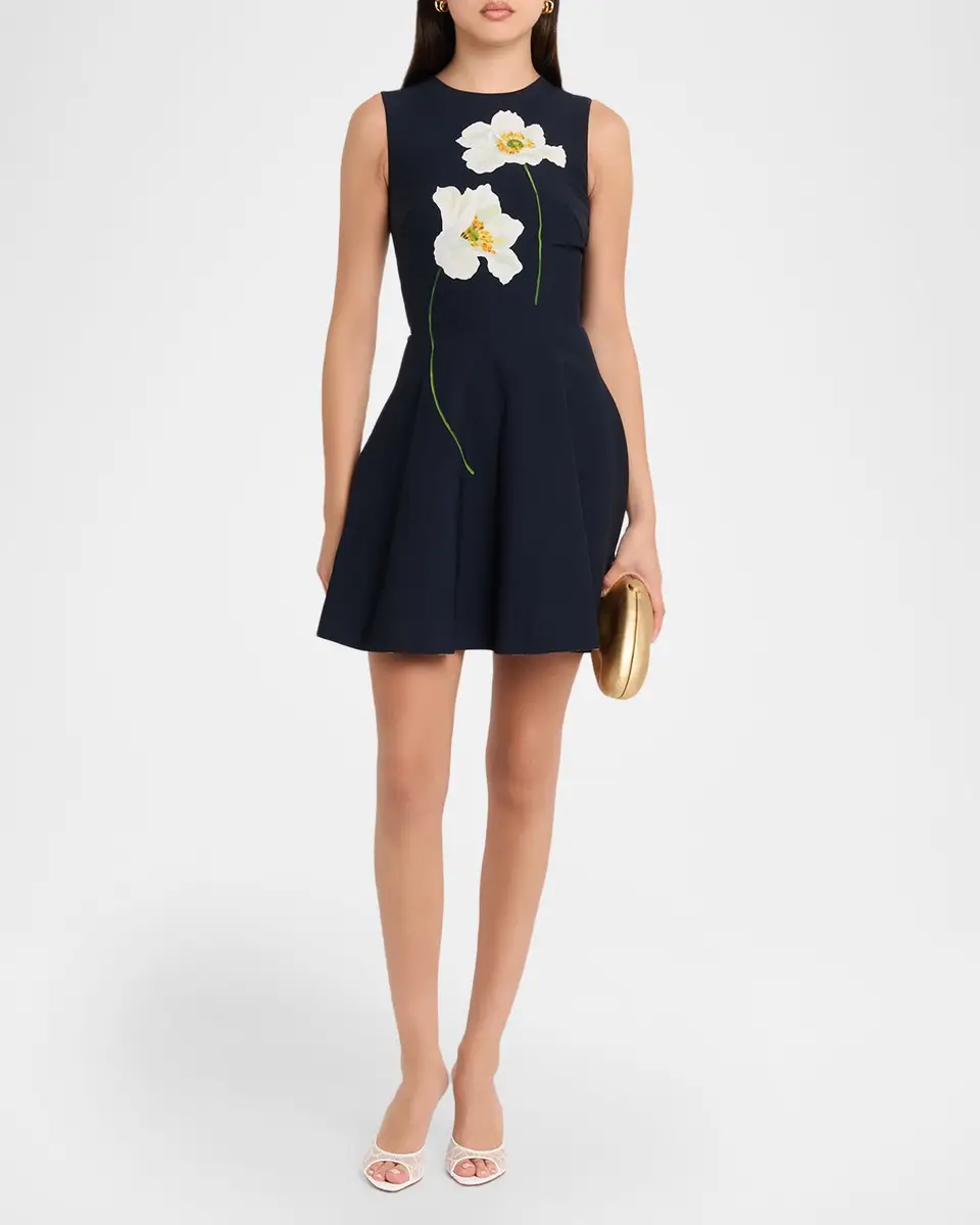 Oscar de la Renta Sleeveless Peony Print Mini Dress | Thumbnail 2