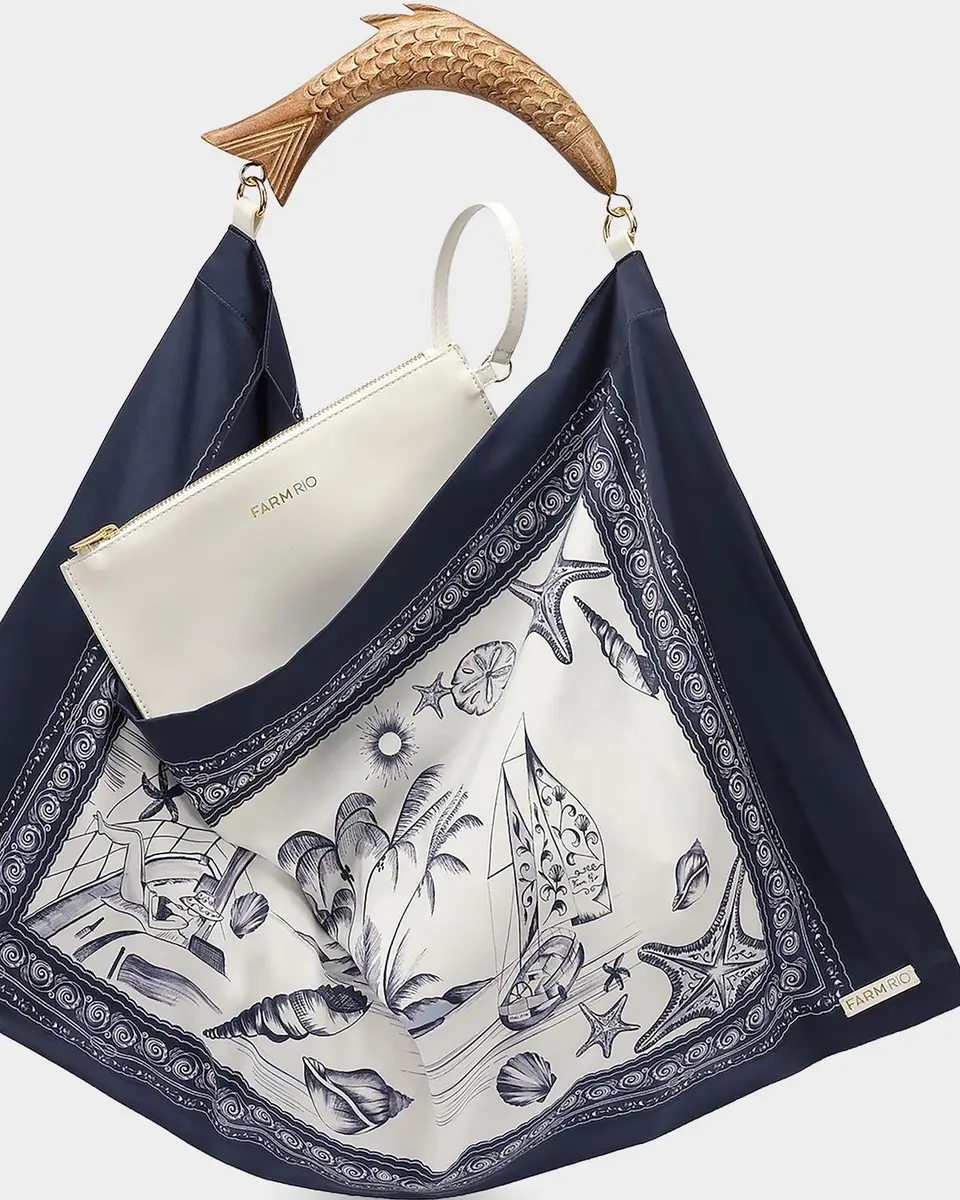Farm Rio Coastal-Print Medium Scarf Bag | Thumbnail 4