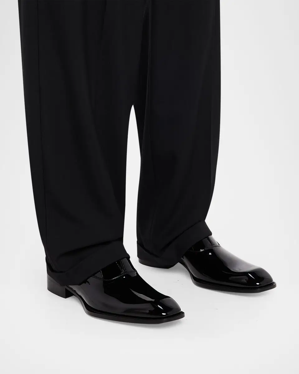 Saint Laurent Men's Milton Patent Leather Slip-On Oxfords | Thumbnail 2 Saint Laurent Men's Milton Patent Leather Slip-On Oxfords | Thumbnail 2