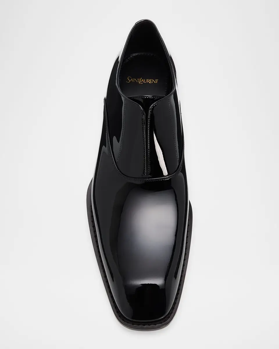 Saint Laurent Men's Milton Patent Leather Slip-On Oxfords | Thumbnail 6 Saint Laurent Men's Milton Patent Leather Slip-On Oxfords | Thumbnail 6