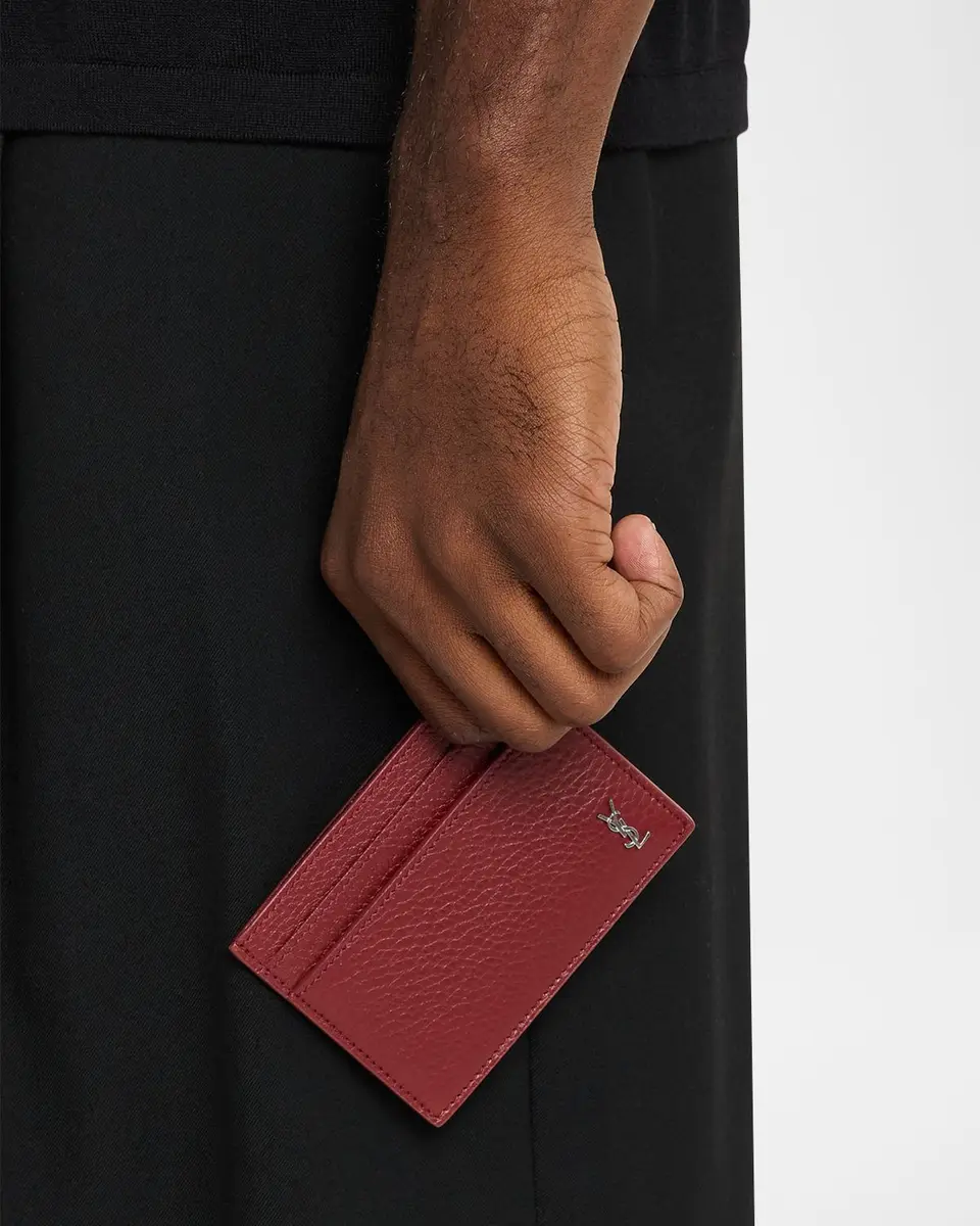 Saint Laurent Men's Cassandre Leather Card Holder | Thumbnail 2