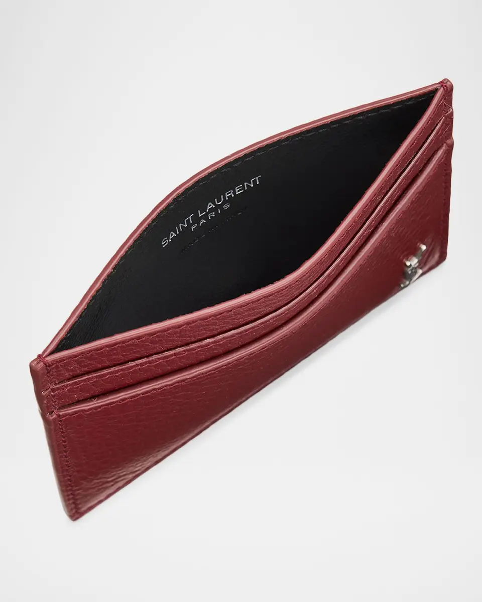 Saint Laurent Men's Cassandre Leather Card Holder | Thumbnail 3
