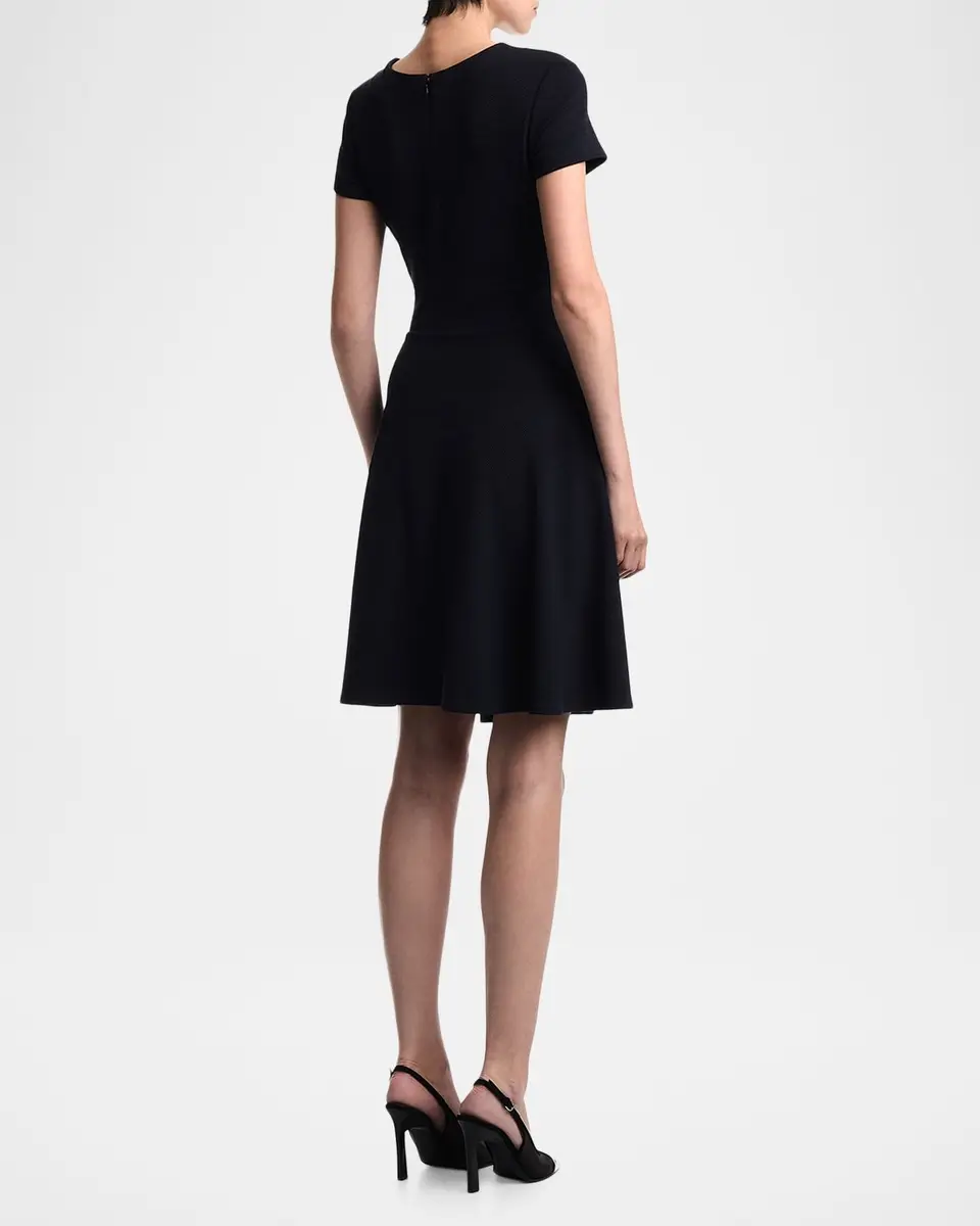 Emporio Armani Textured Knit A-Line Midi Dress | Thumbnail 3 Emporio Armani Textured Knit A-Line Midi Dress | Thumbnail 3