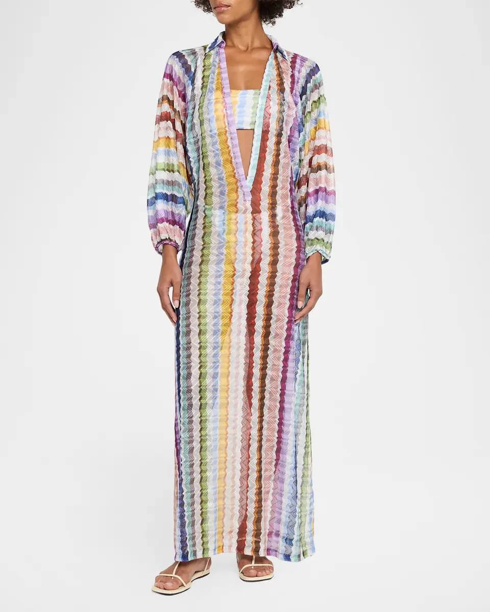 Missoni Zig Zag Knit Maxi Dress Coverup | Thumbnail 2 Missoni Zig Zag Knit Maxi Dress Coverup | Thumbnail 2
