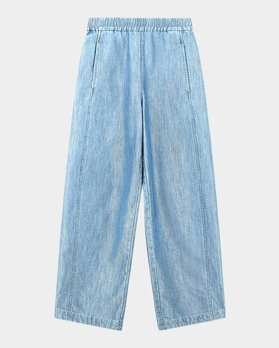 Emporio Armani Wide-Leg Denim Palazzo Trousers | Thumbnail 3