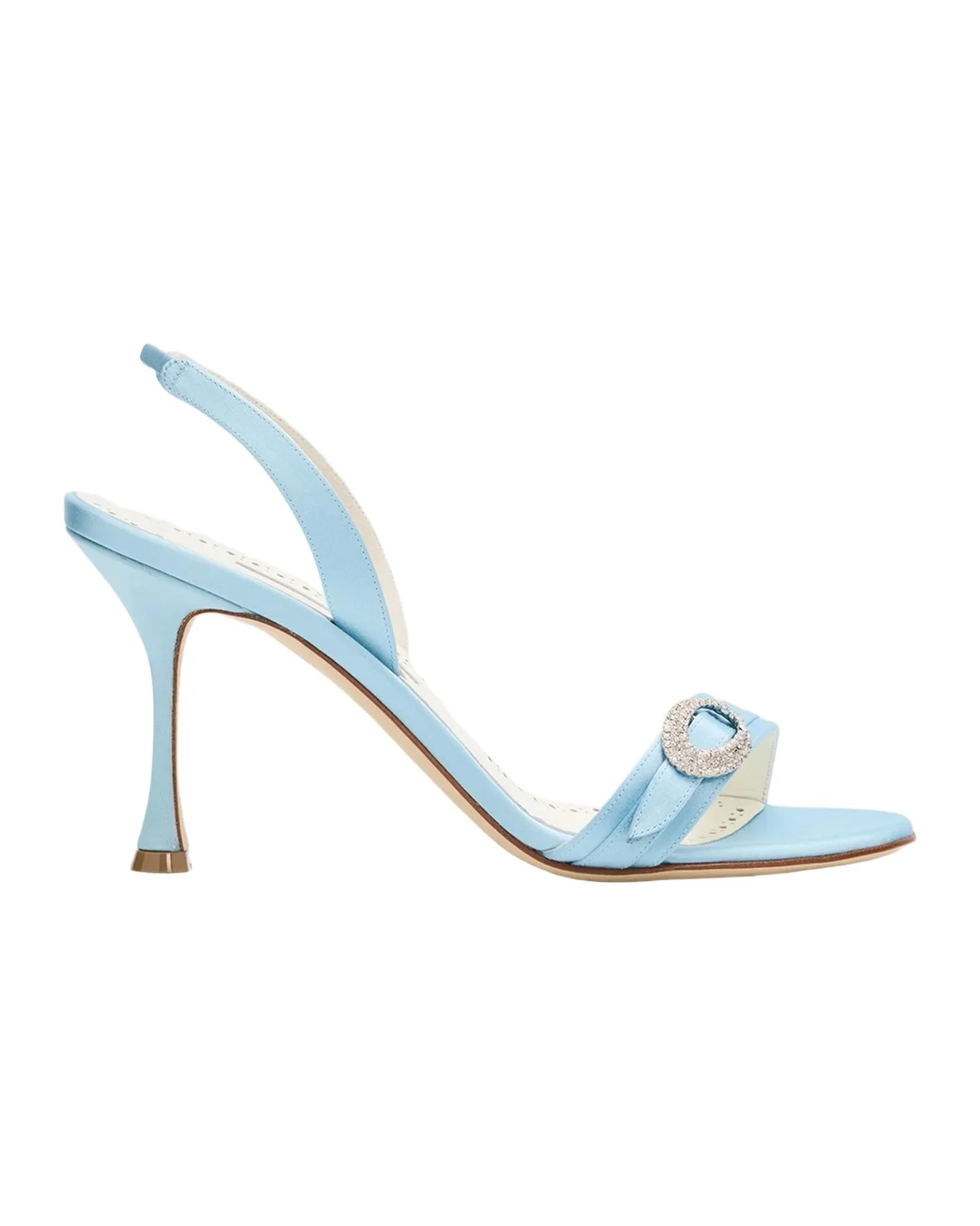 90mm Zutosan Satin Embellished Buckle Slingback Sandals 90mm Zutosan Satin Embellished Buckle Slingback Sandals