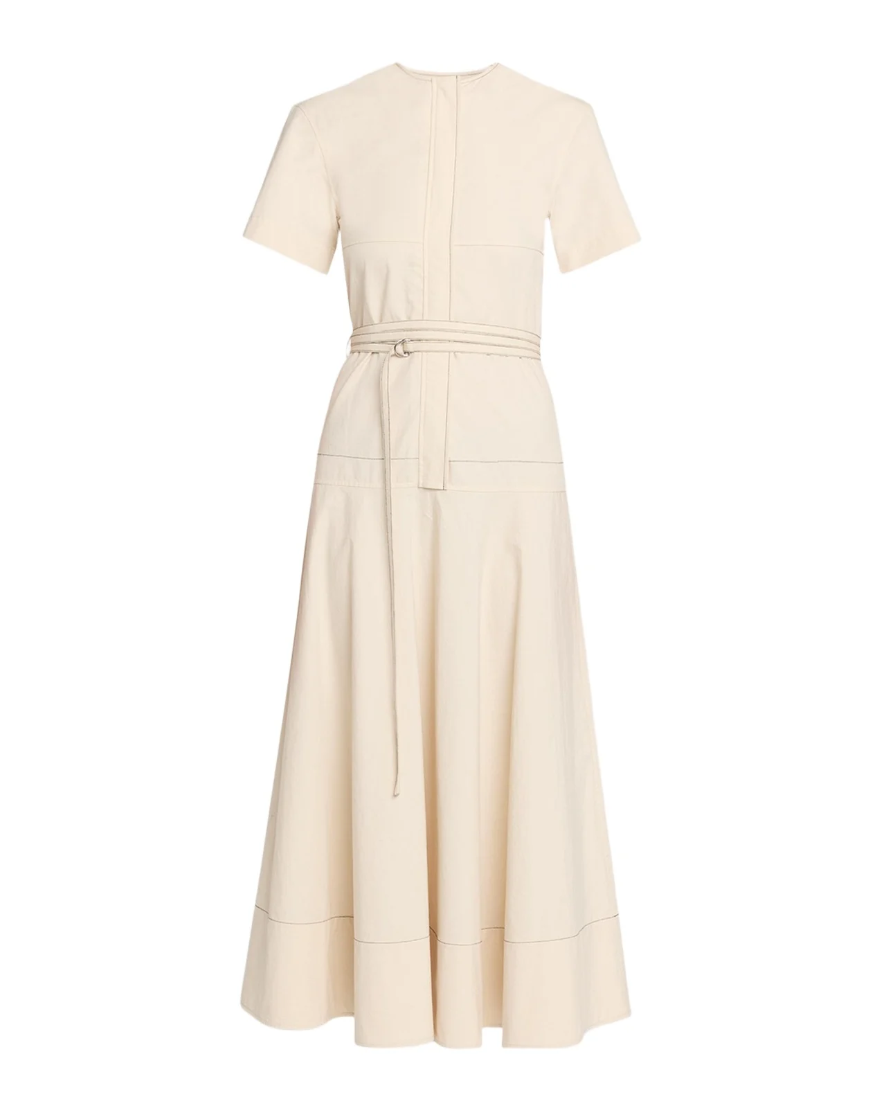 Elizabeth Seamed Belted Midi Dress Elizabeth Seamed Belted Midi Dress