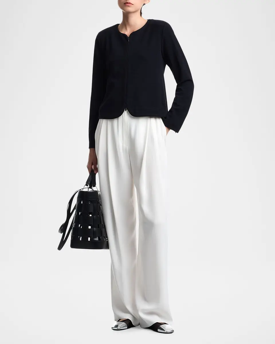 Emporio Armani Zip-Front Embossed Jersey Jacket | Thumbnail 2 Emporio Armani Zip-Front Embossed Jersey Jacket | Thumbnail 2