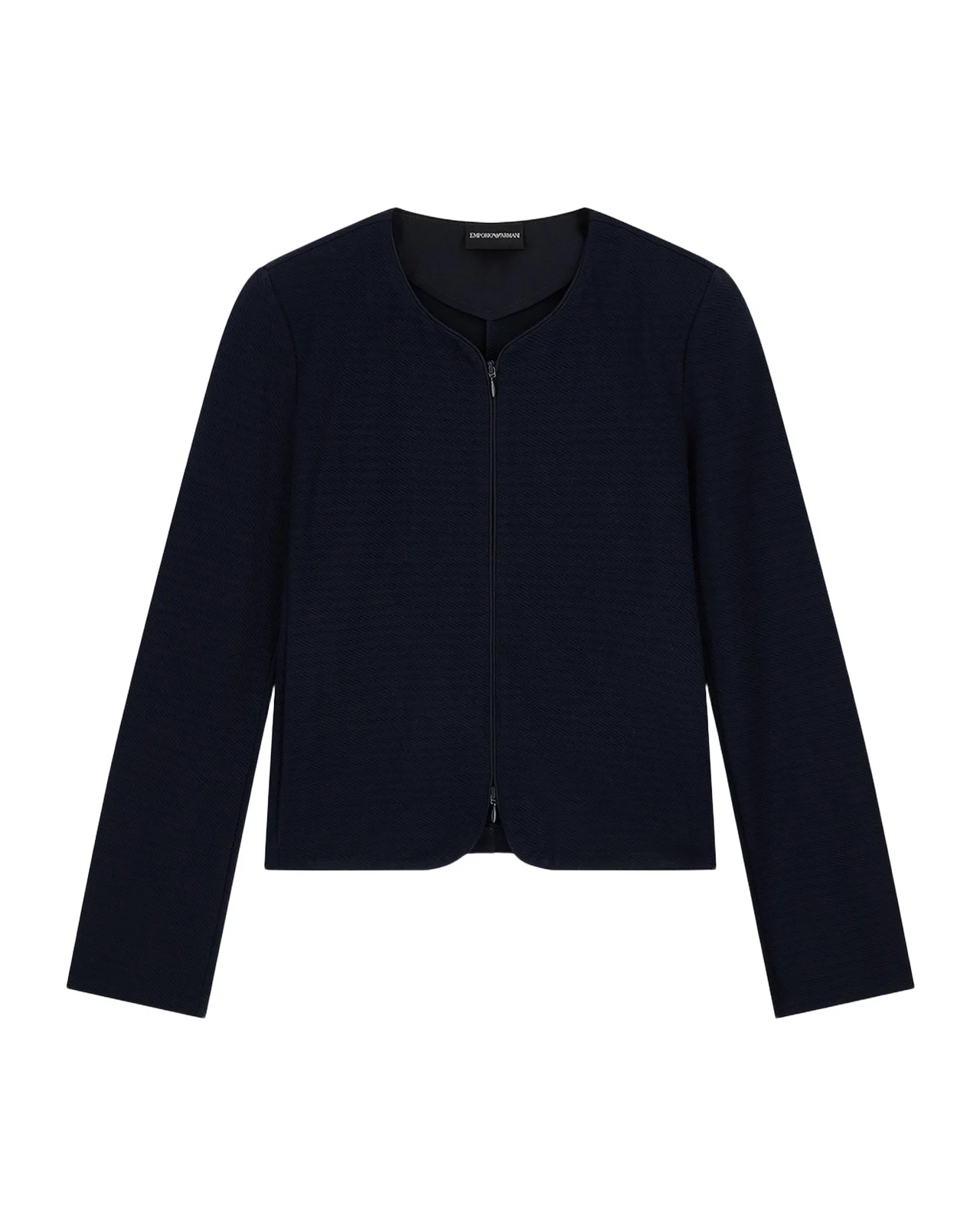 Emporio Armani Zip-Front Embossed Jersey Jacket