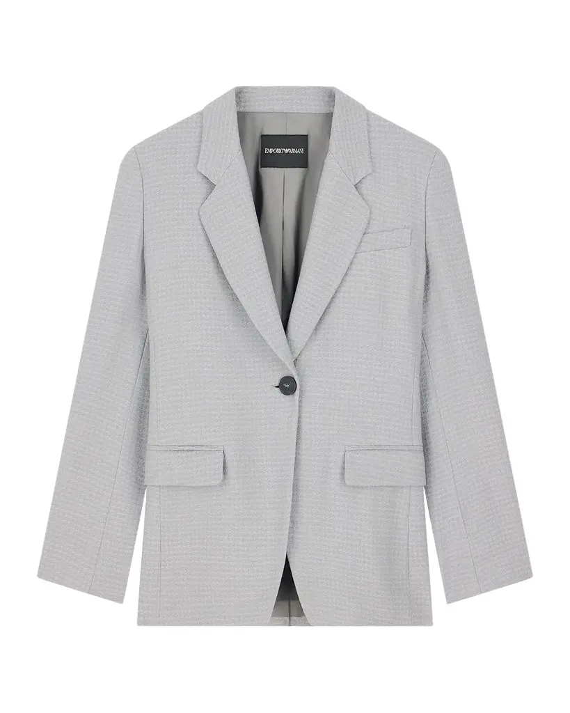 Emporio Armani Single-Breasted Houndstooth Blazer | Image 1 Emporio Armani Single-Breasted Houndstooth Blazer | Image 1