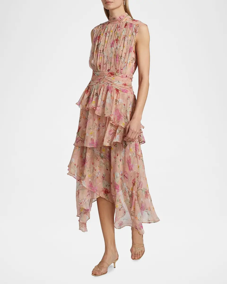 PatBO Lily Ruched Floral A-Line Midi Dress | Thumbnail 2 PatBO Lily Ruched Floral A-Line Midi Dress | Thumbnail 2