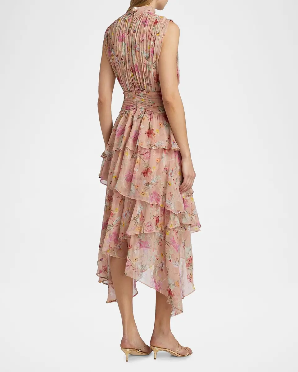 PatBO Lily Ruched Floral A-Line Midi Dress | Thumbnail 3 PatBO Lily Ruched Floral A-Line Midi Dress | Thumbnail 3