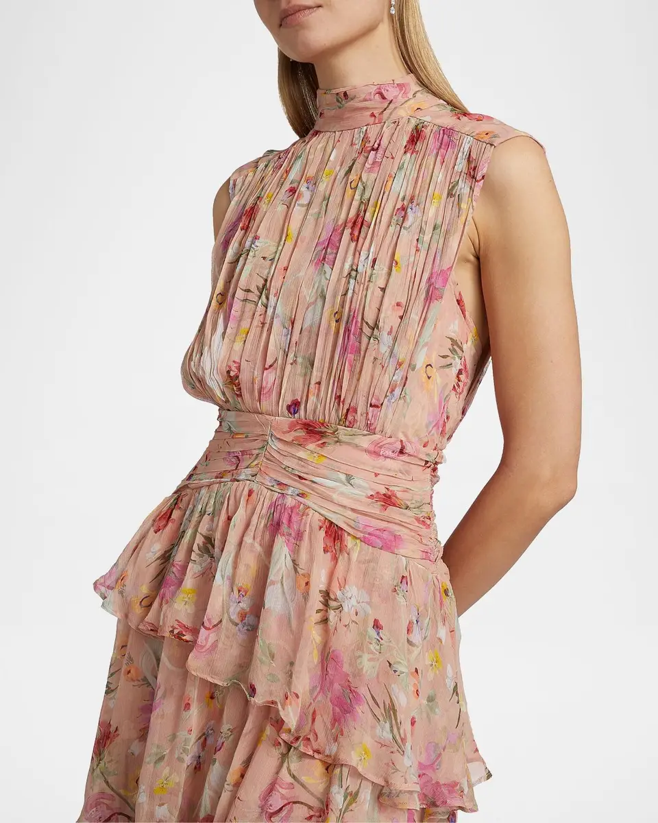 PatBO Lily Ruched Floral A-Line Midi Dress | Thumbnail 5 PatBO Lily Ruched Floral A-Line Midi Dress | Thumbnail 5
