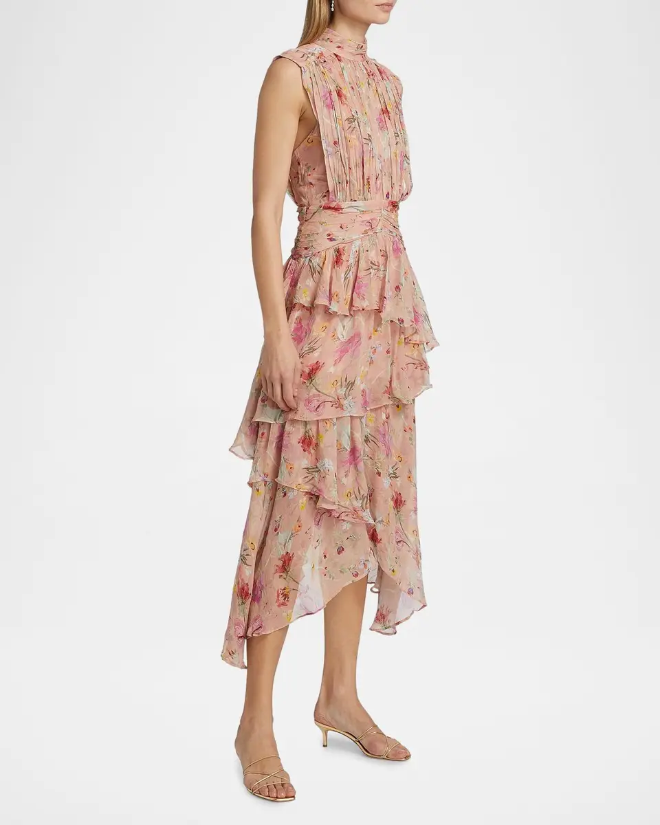 PatBO Lily Ruched Floral A-Line Midi Dress | Thumbnail 7 PatBO Lily Ruched Floral A-Line Midi Dress | Thumbnail 7