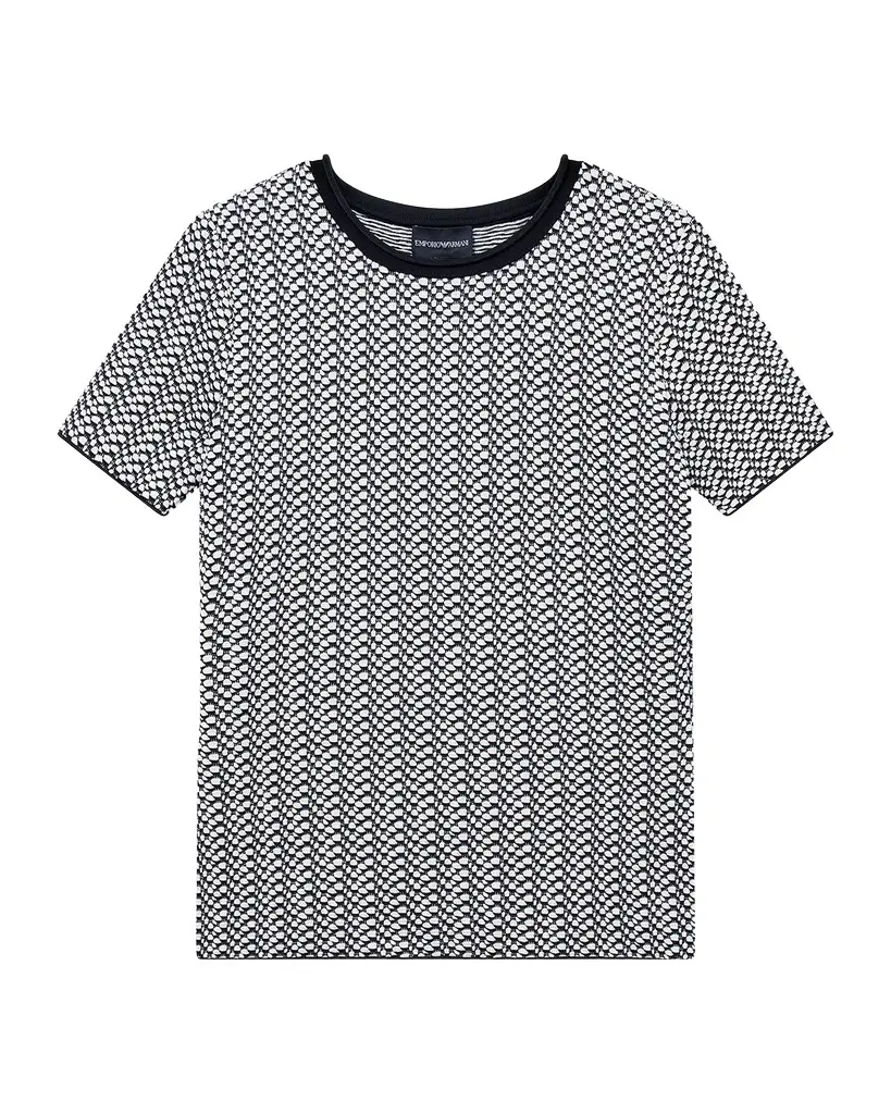 Emporio Armani Abstract Knit Rolled-Neck Sweater | Image 1 Emporio Armani Abstract Knit Rolled-Neck Sweater | Image 1