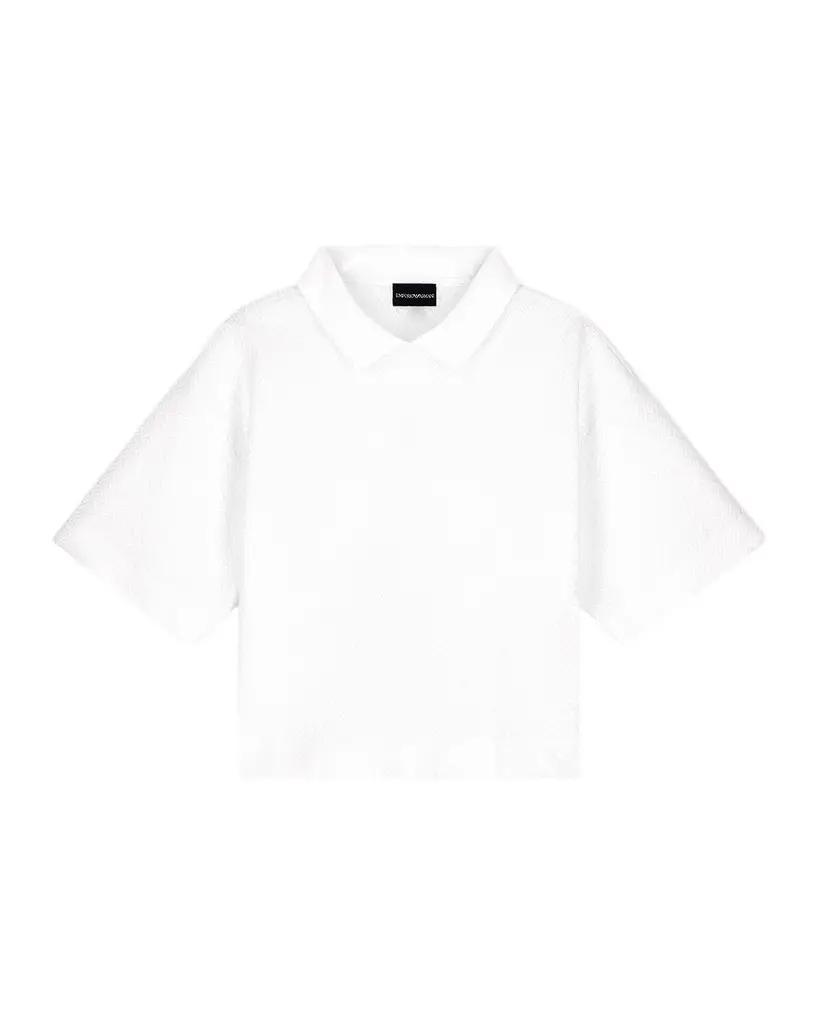 Emporio Armani Chevron Jacquard-Knit Polo Sweater | Image 1 Emporio Armani Chevron Jacquard-Knit Polo Sweater | Image 1
