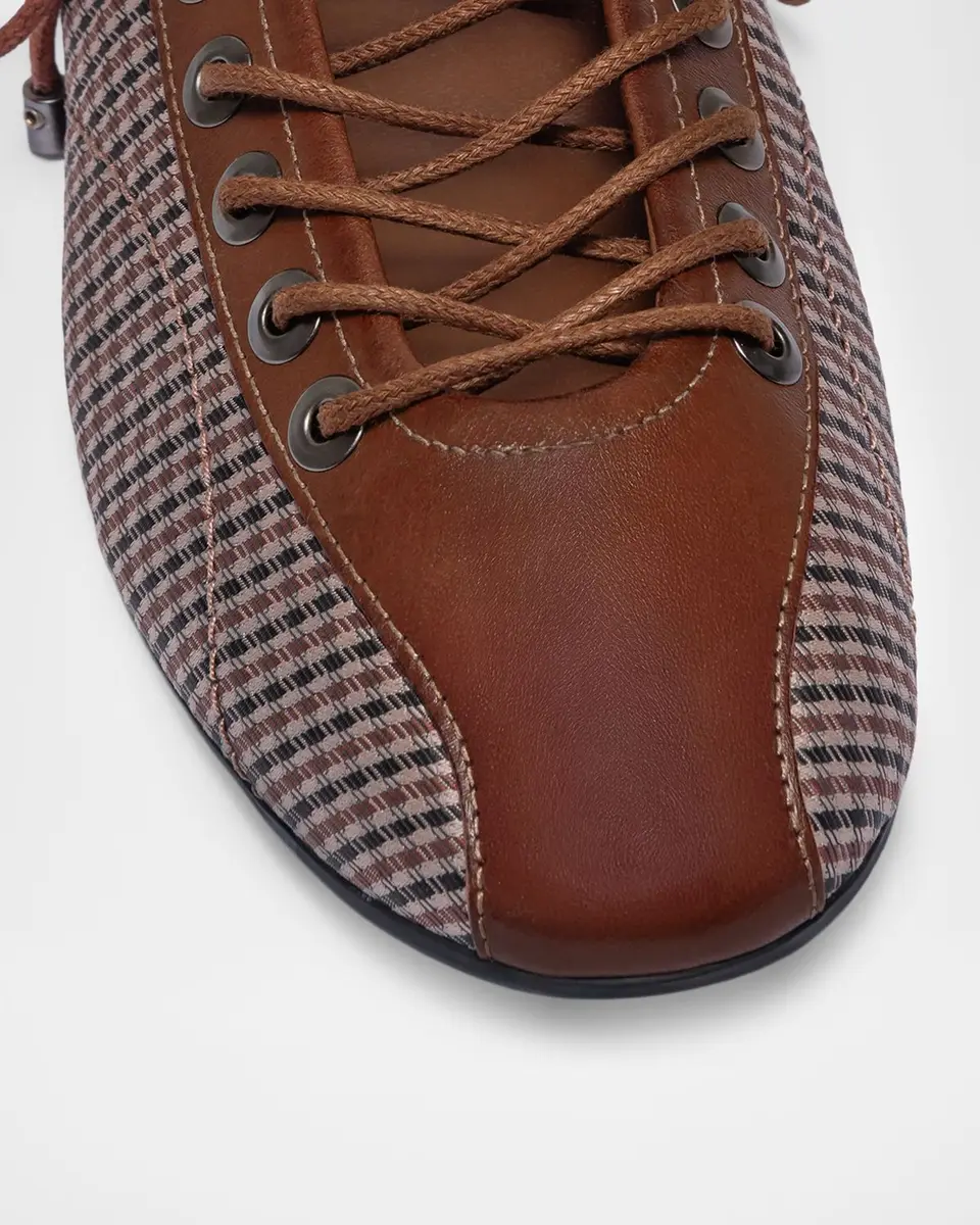 Bernardo Billie Check Leather Sneakerina Flats | Thumbnail 3