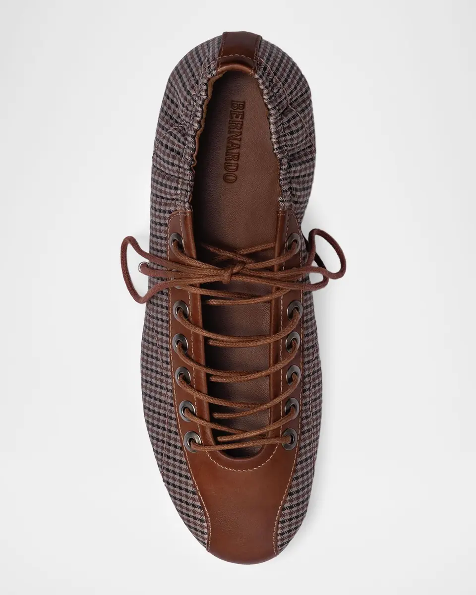 Bernardo Billie Check Leather Sneakerina Flats | Thumbnail 4