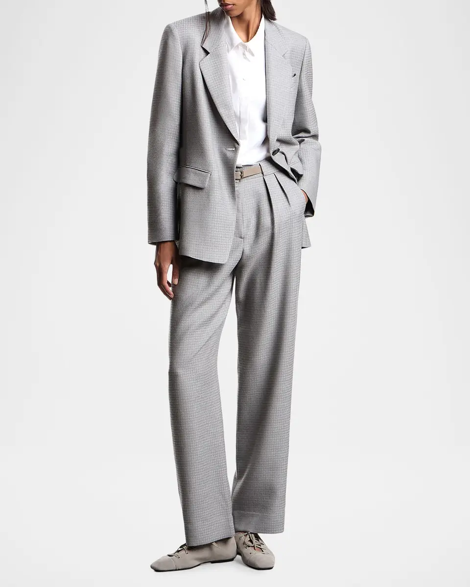 Emporio Armani Pleated Houndstooth Palazzo Trousers | Thumbnail 2 Emporio Armani Pleated Houndstooth Palazzo Trousers | Thumbnail 2
