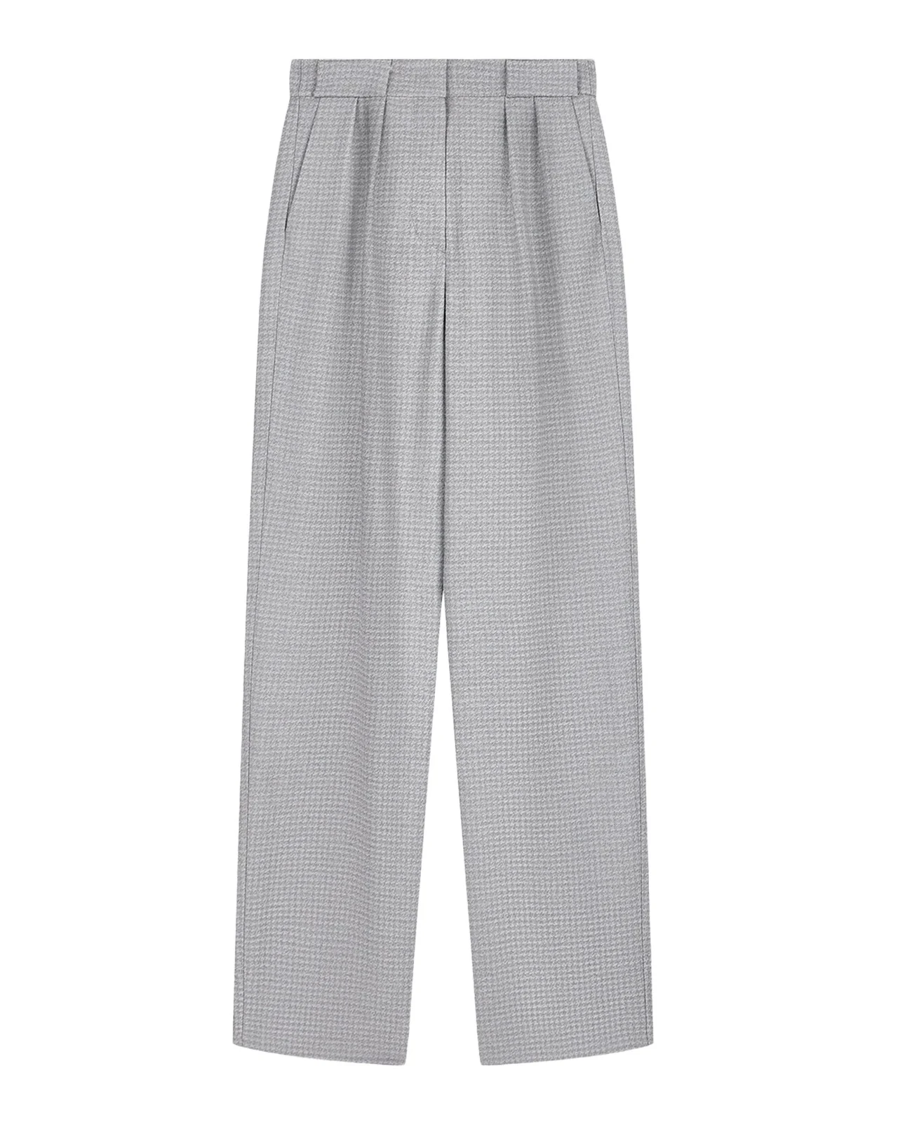 Emporio Armani Pleated Houndstooth Palazzo Trousers