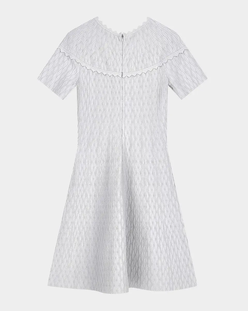 Emporio Armani Scalloped Ottoman-Knit Mini Dress | Thumbnail 6 Emporio Armani Scalloped Ottoman-Knit Mini Dress | Thumbnail 6