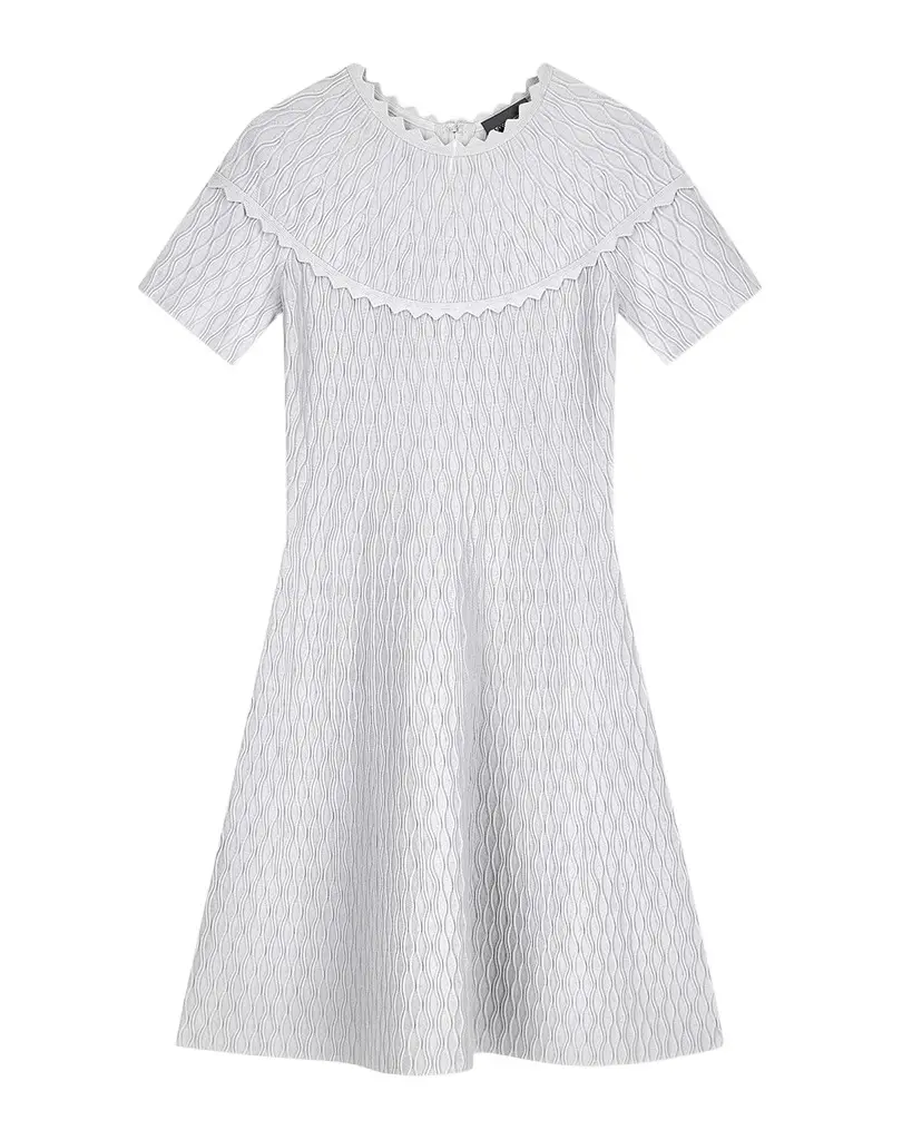 Emporio Armani Scalloped Ottoman-Knit Mini Dress | Image 1 Emporio Armani Scalloped Ottoman-Knit Mini Dress | Image 1